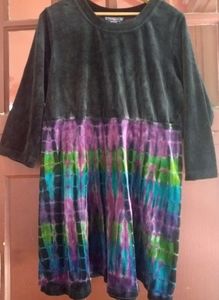 Pyramid Collection tie-dyed velvet dress